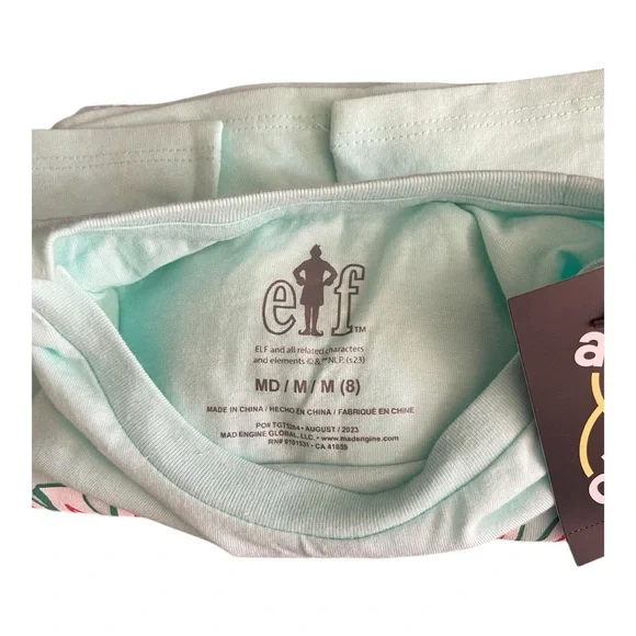 **BRAND NWT** Kids Novelty Christmas Wear Buddy The Elf Long Sleeve Tee size 8 - Picture 5 of 7